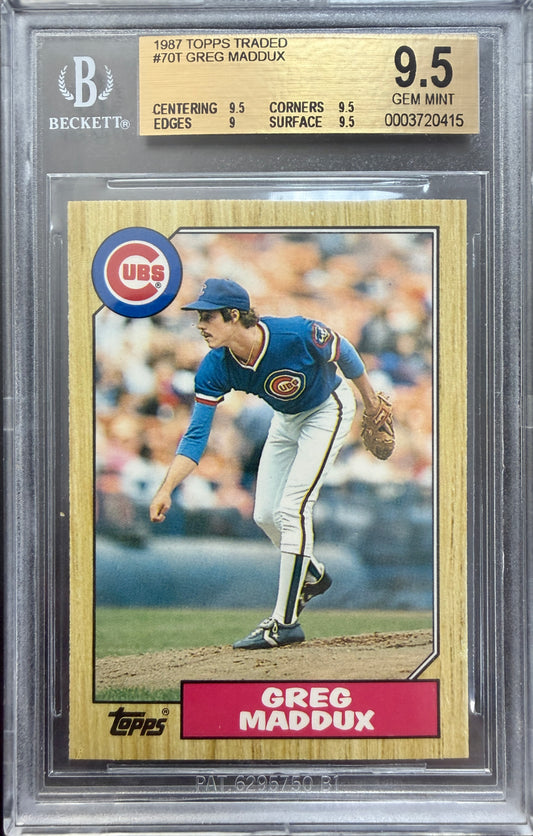 1987 Topps Traded #70T Greg Maddux RC BGS 9.5