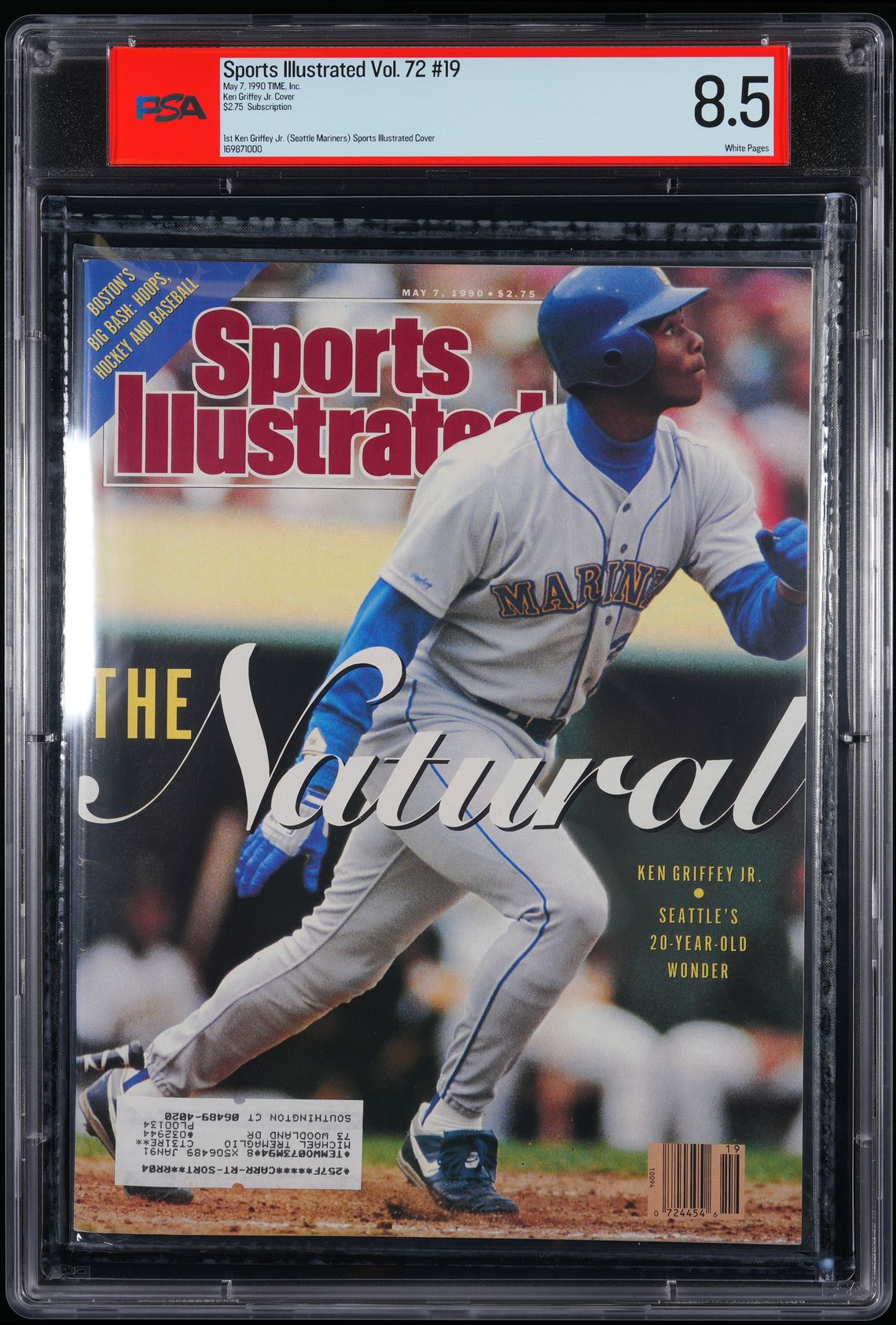 TIME, INC. SPORTS ILLUSTRATED MAY 7, 1990 SUBSCRIPTION KEN GRIFFEY JR. $2.75 PSA 8.5