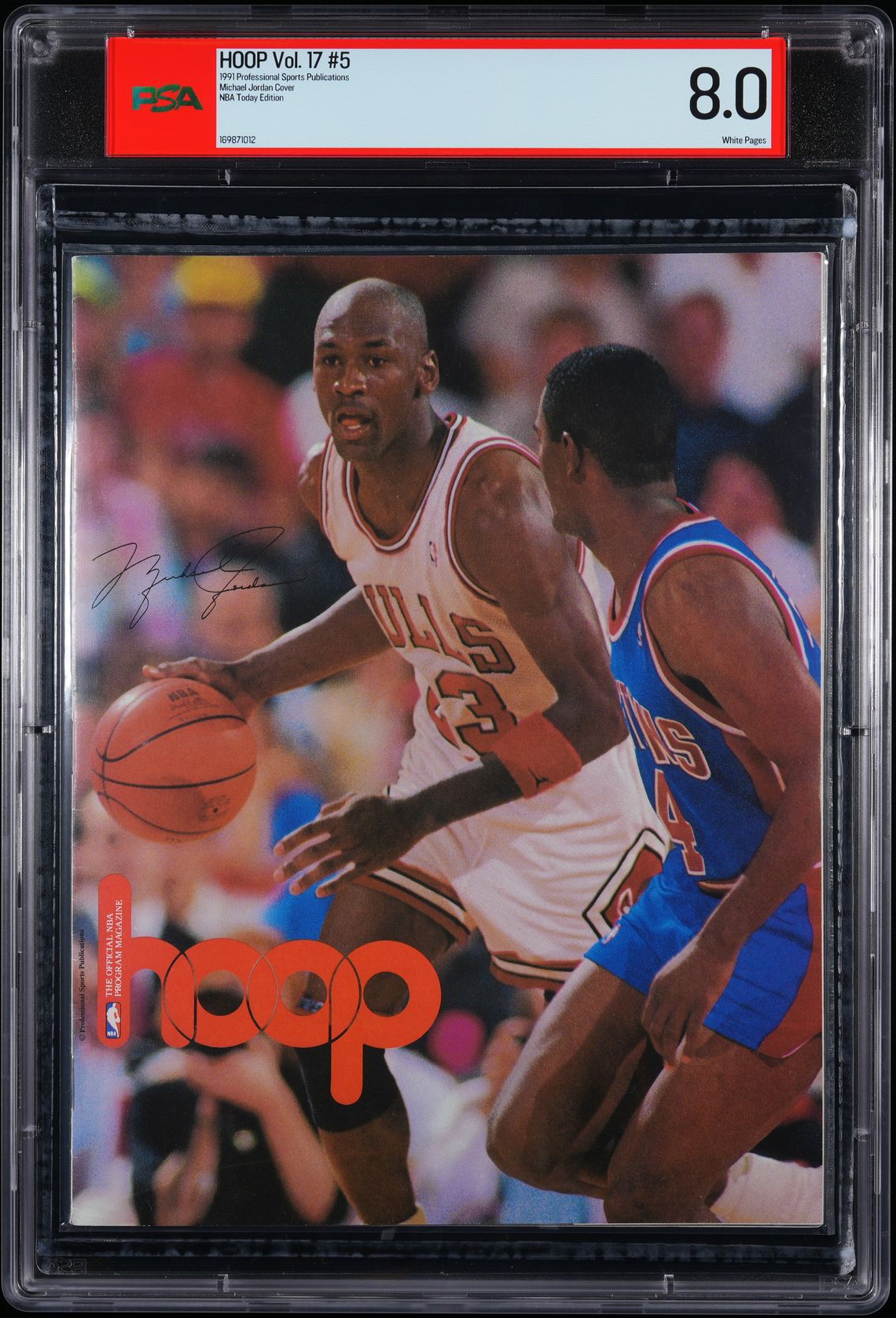 PROFESSIONAL SPORTS PUBLICATIONS HOOP 1991 MICHAEL JORDAN NBA TODAY EDITION PSA 8.0