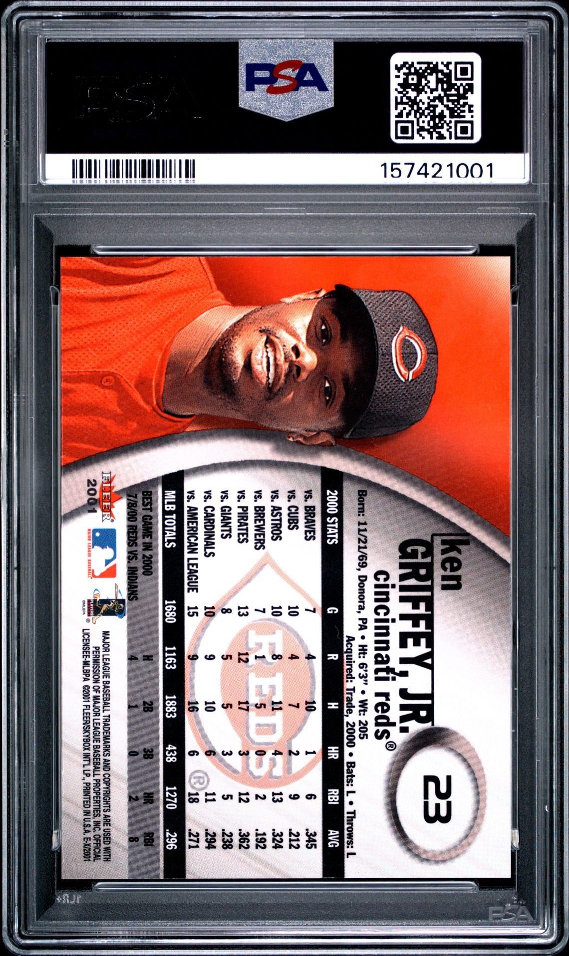 2001 Fleer E-X #23 Ken Griffey JR. PSA 9 (1001)