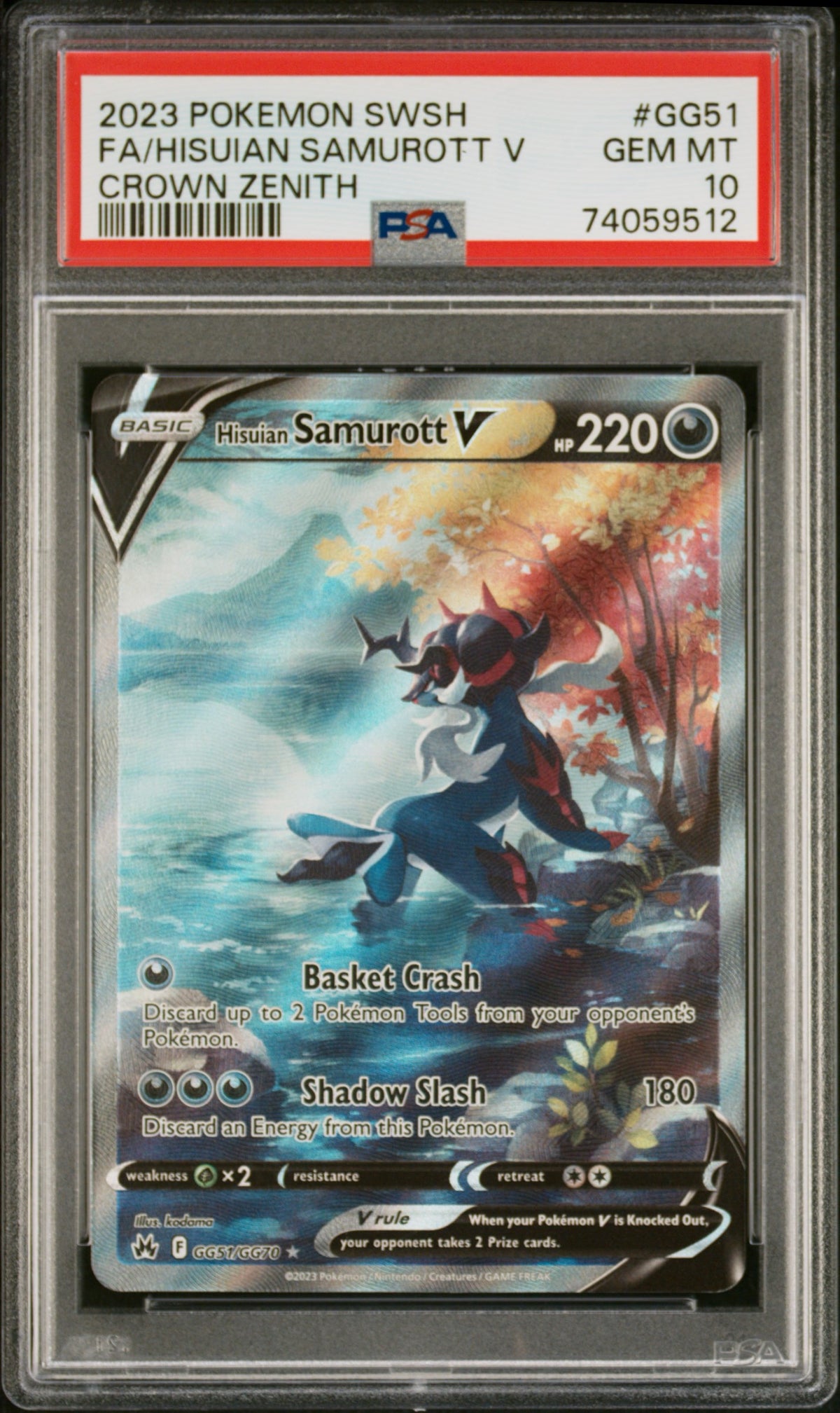 2023 Pokemon SWSH FA/Hisuian Samurott V PSA 10