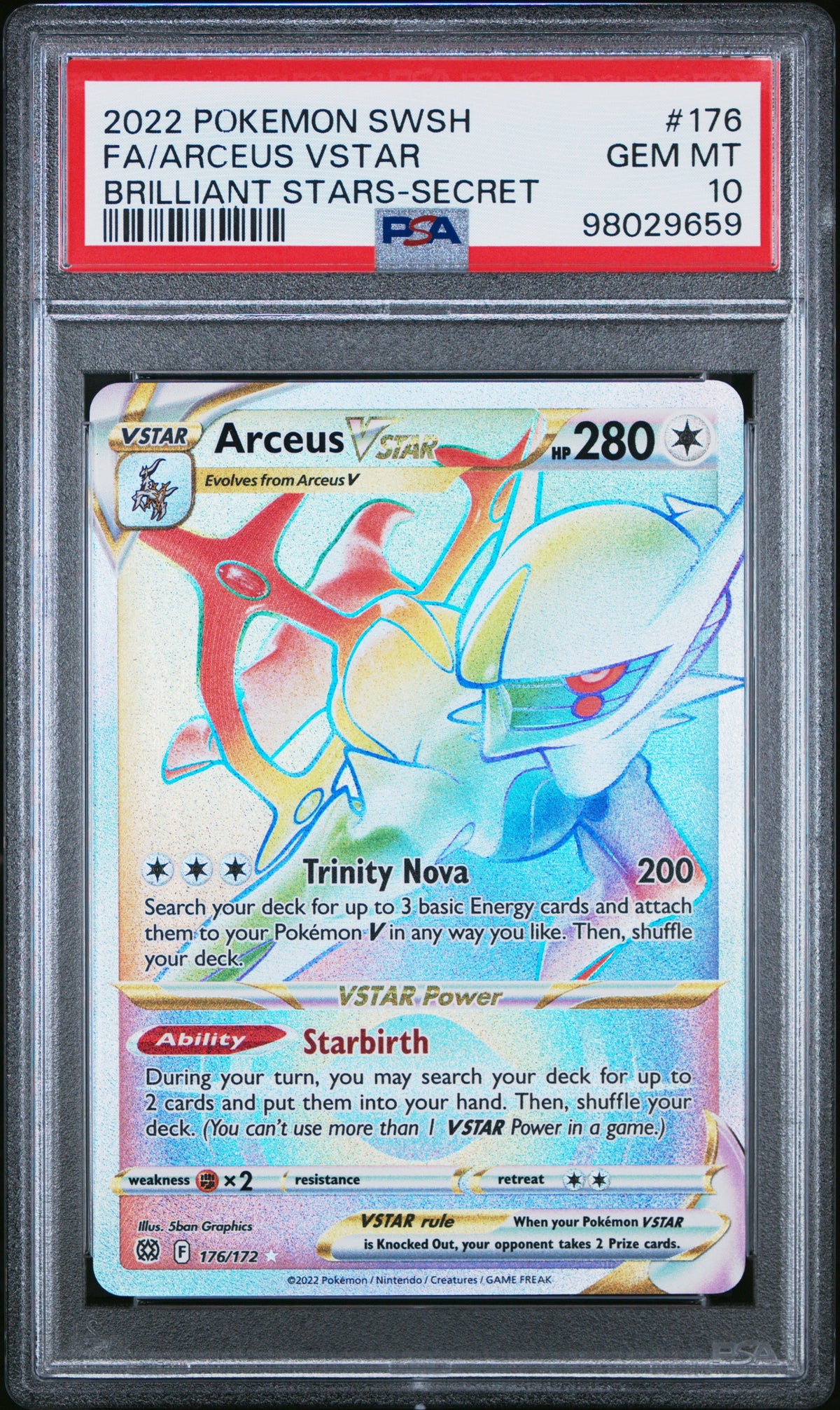 2022 Pokemon Brilliant Stars #176 Arceus VStar PSA 10
