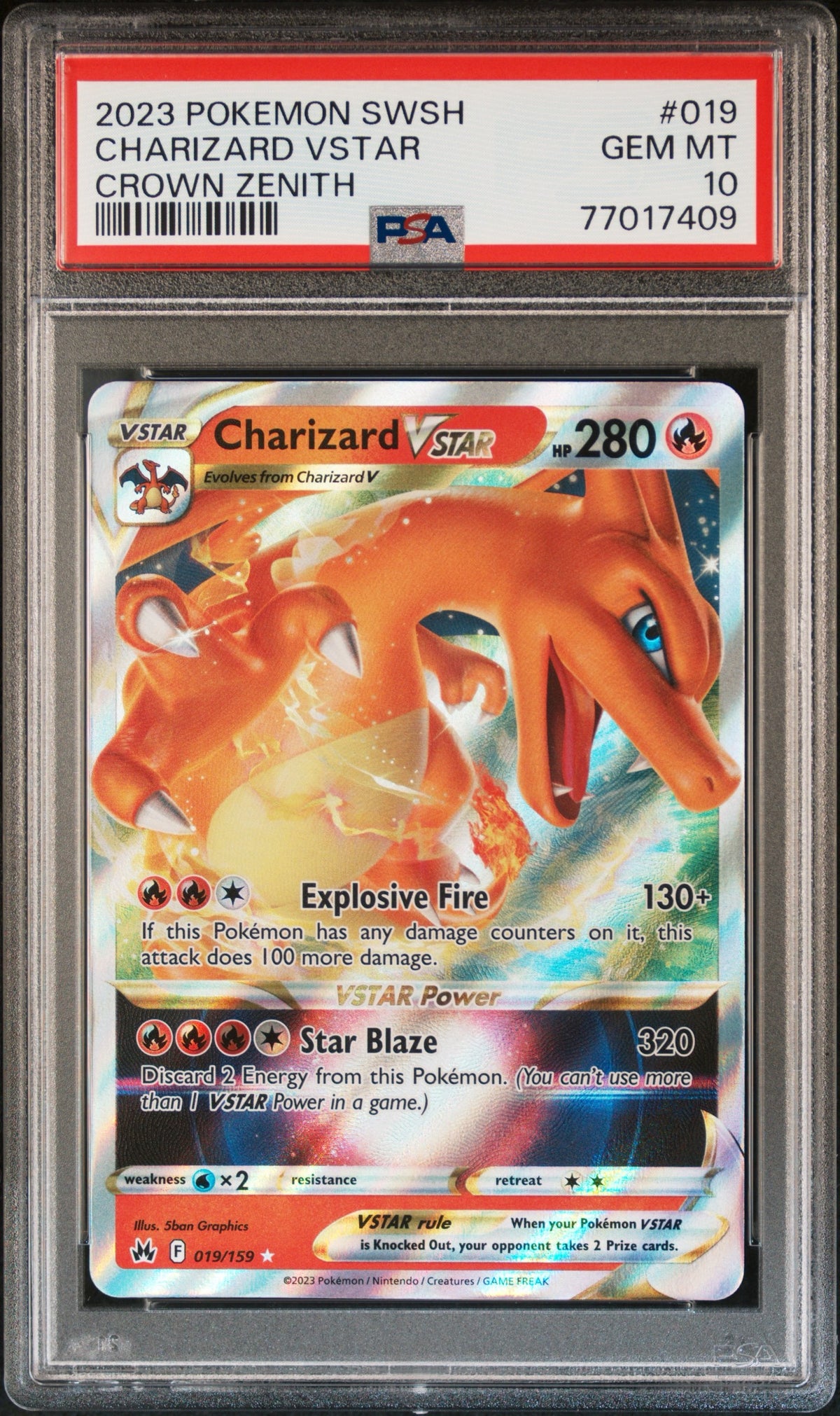 2023 Pokemon Crown Zenith #019 Charizard VStar PSA 10
