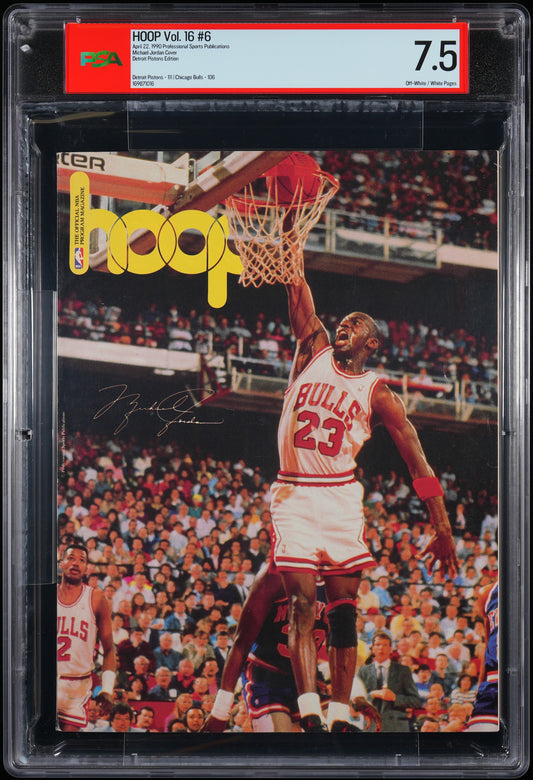 PROFESSIONAL SPORTS PUBLICATIONS HOOP 1990 MICHAEL JORDAN PSA 7.5