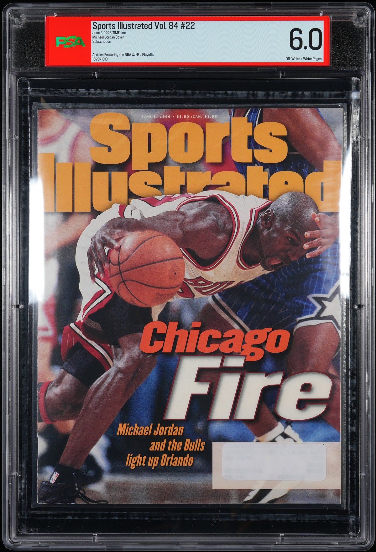 TIME, INC. SPORTS ILLUSTRATED JUNE 3, 1996 MICHAEL JORDAN PSA 6.0