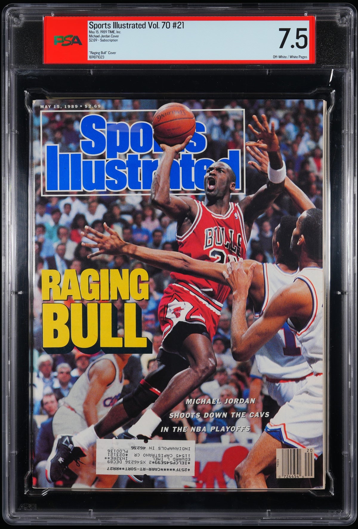 TIME, INC. SPORTS ILLUSTRATED MAY 15, 1989 SUBSCRIPTION MICHAEL JORDAN $2.69 PSA 7.5