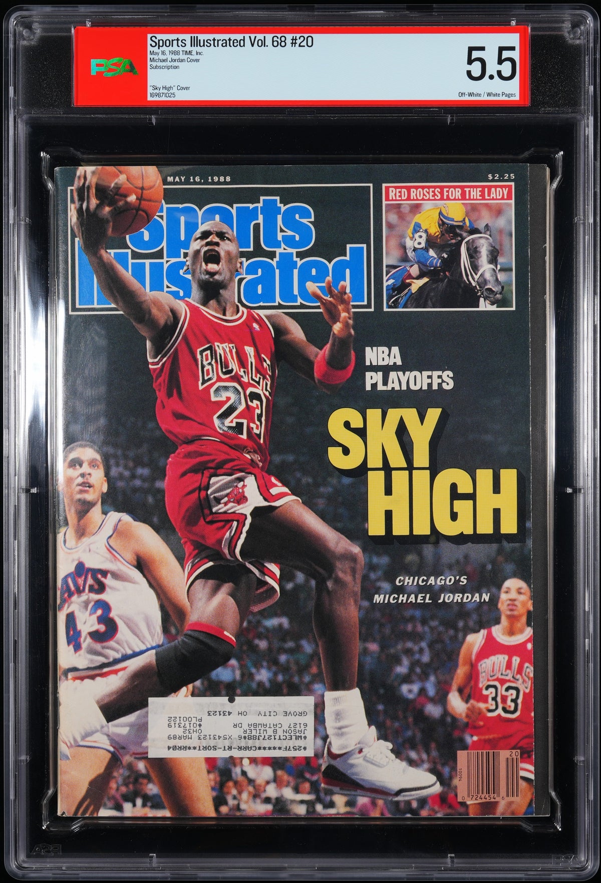TIME, INC. SPORTS ILLUSTRATED MAY 16, 1988 SUBSCRIPTION MICHAEL JORDAN PSA 5.5