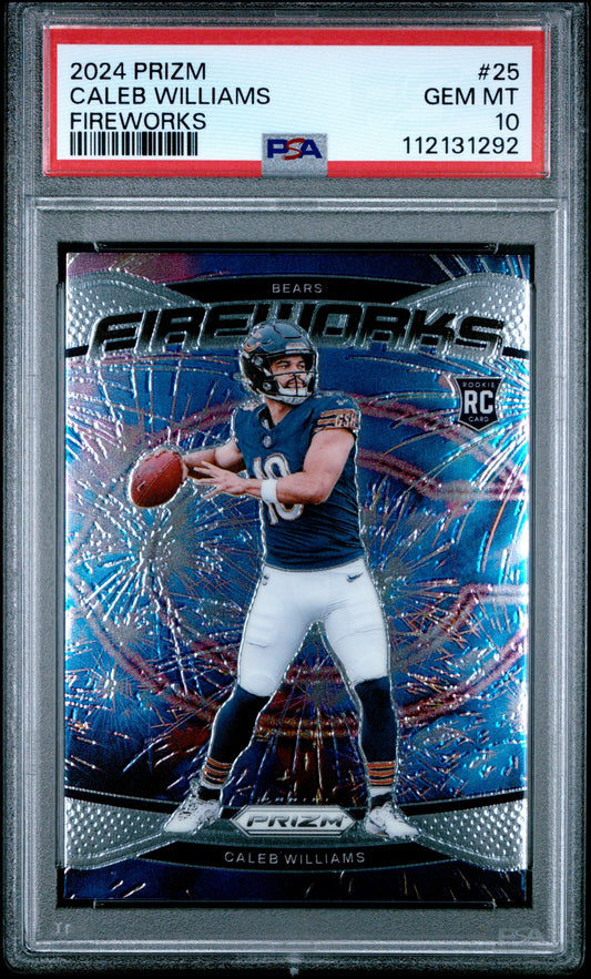 2024 Prizm Fireworks #25 Caleb Williams RC PSA 10