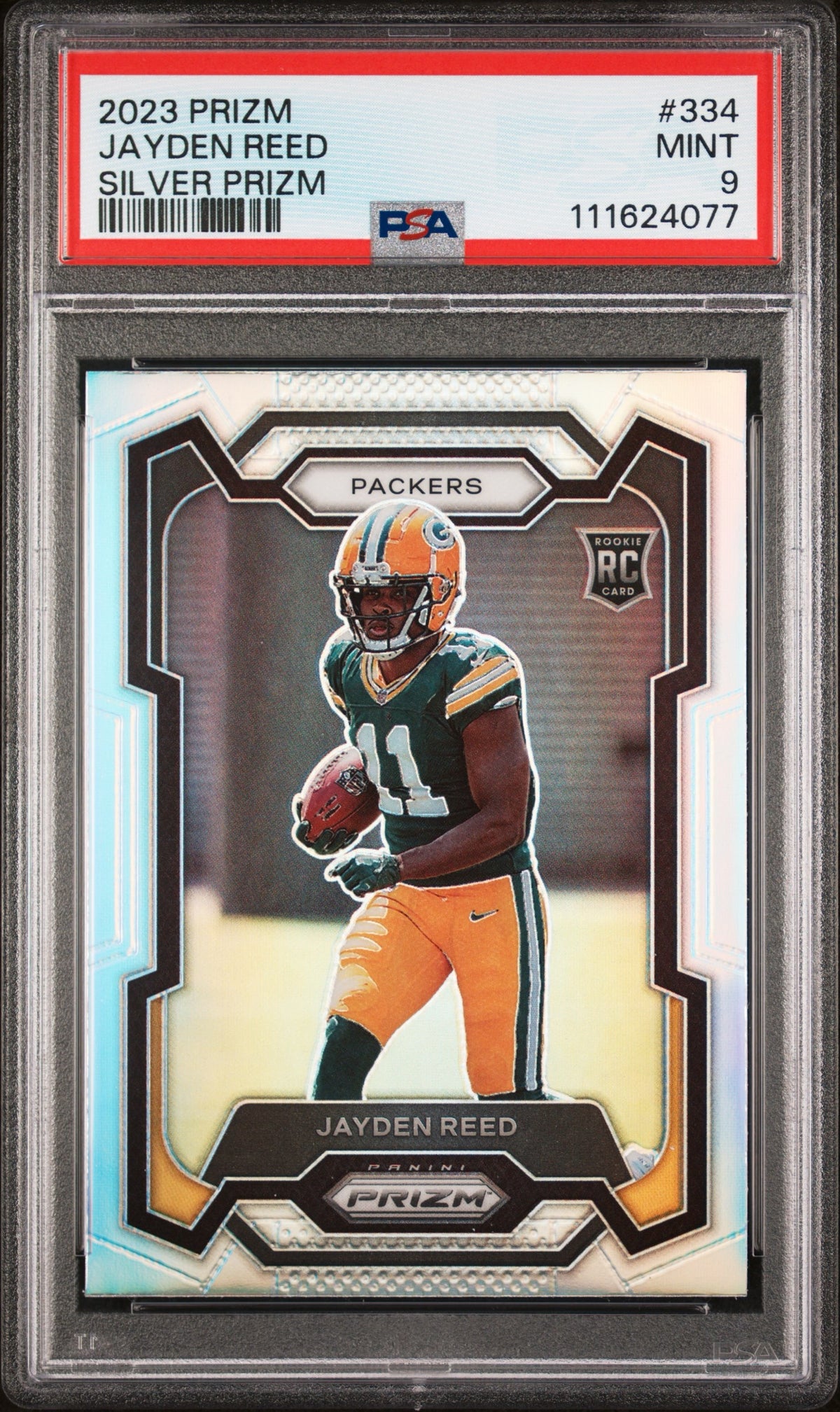 2023 Prizm #334 Jayden Reed Silver RC PSA 9