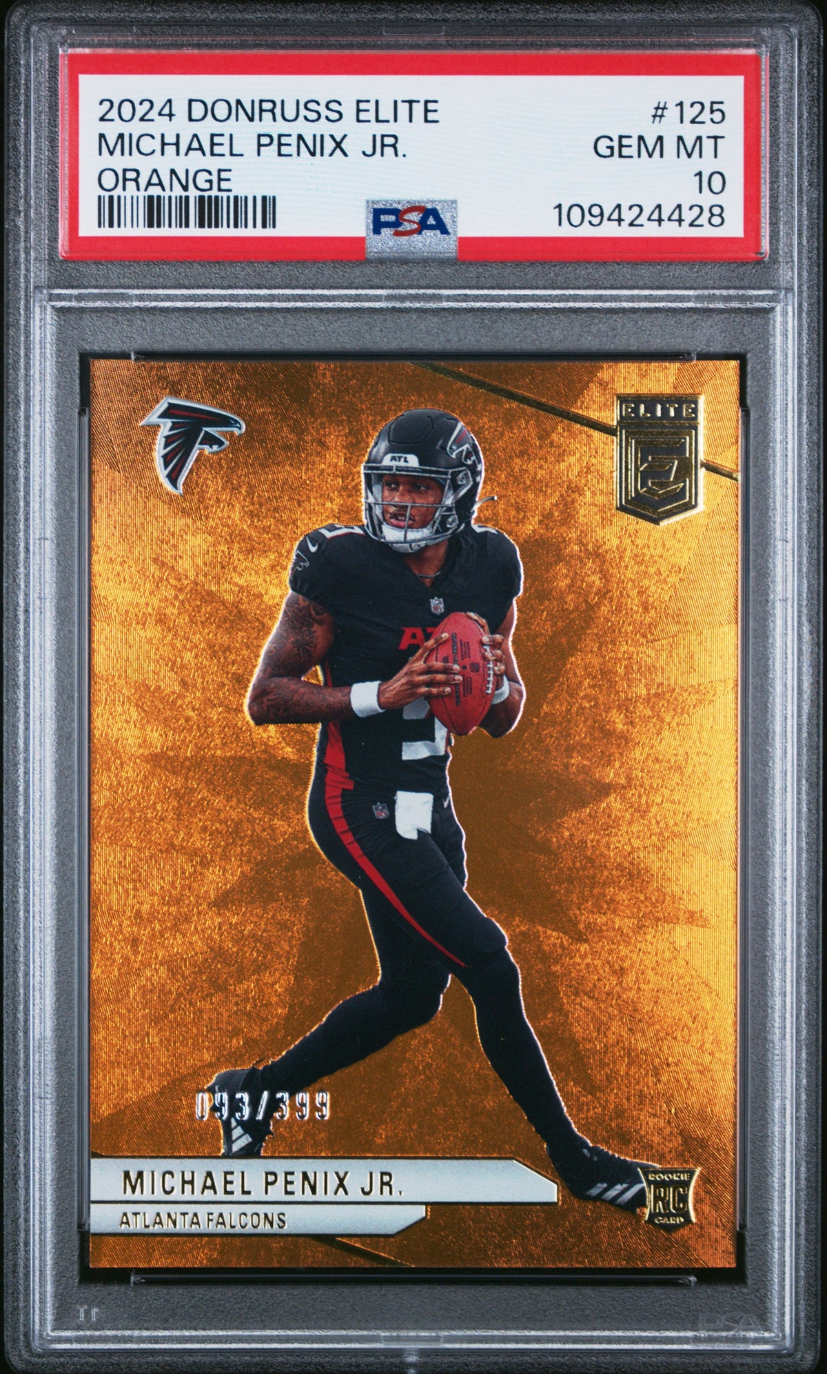2024 Donruss Elite #125 Michael Penix Jr. Orange #’d /399 RC PSA 10