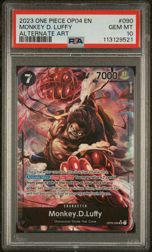 2023 One Piece OP 04 EN Monkey.D.Luffy AA PSA 10