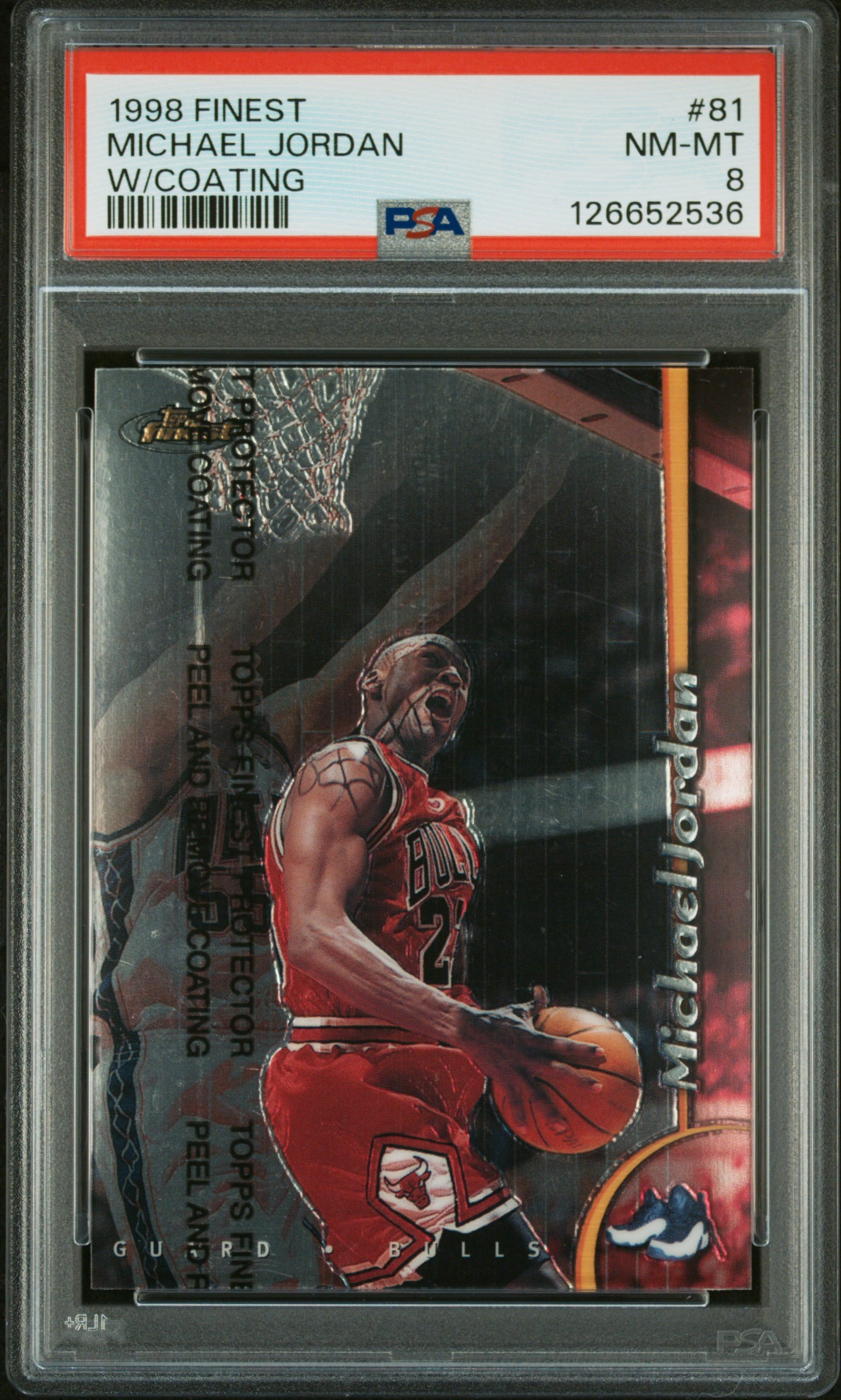 1998 Finest #81 Michael Jordan w/Coating PSA 8