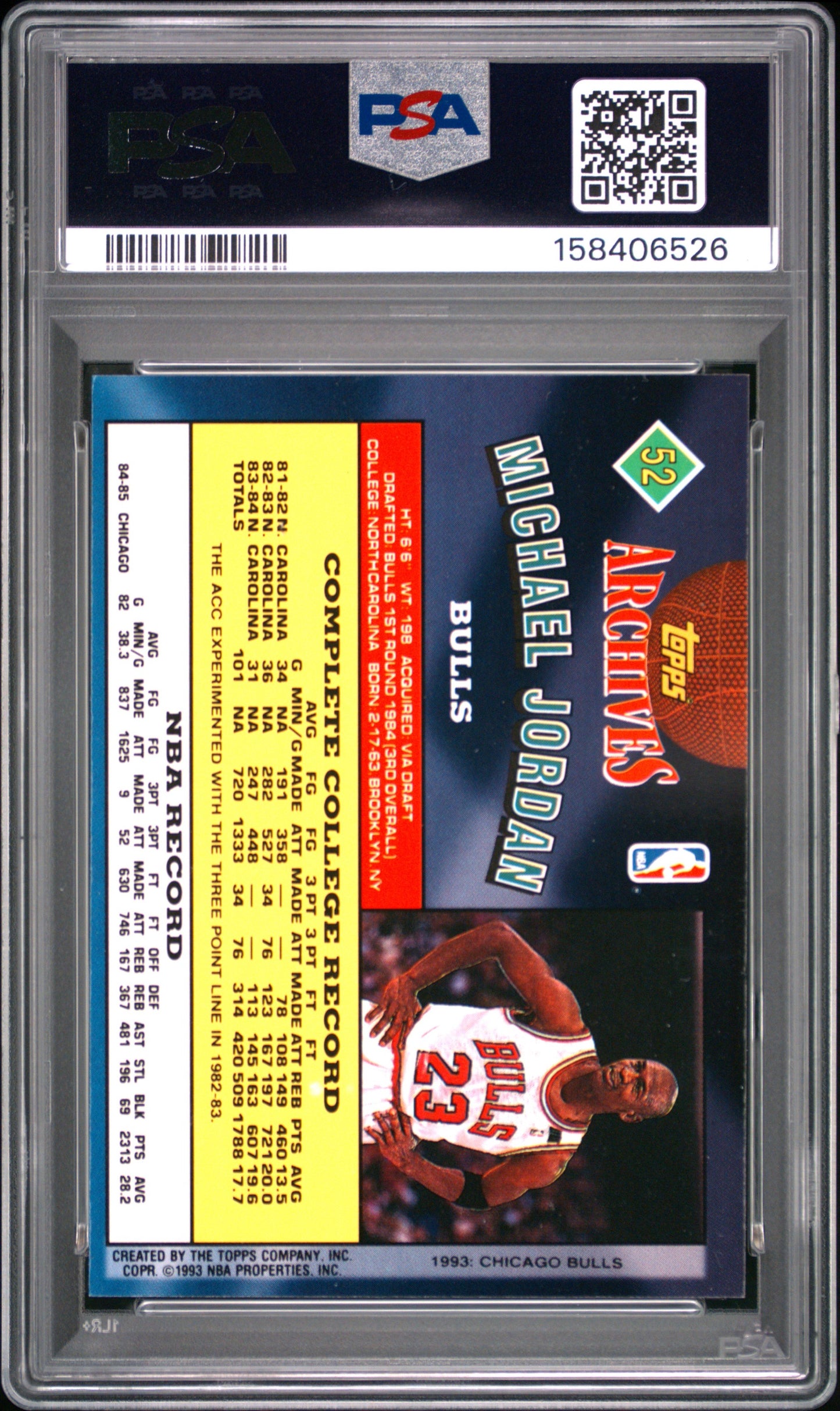 1992 Topps Archives #52 Michael Jordan PSA 8