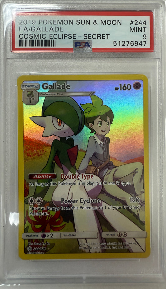 2019 Pokemon Sun & Moon Cosmic Eclipse #244 Secret Fa Gallade PSA 9