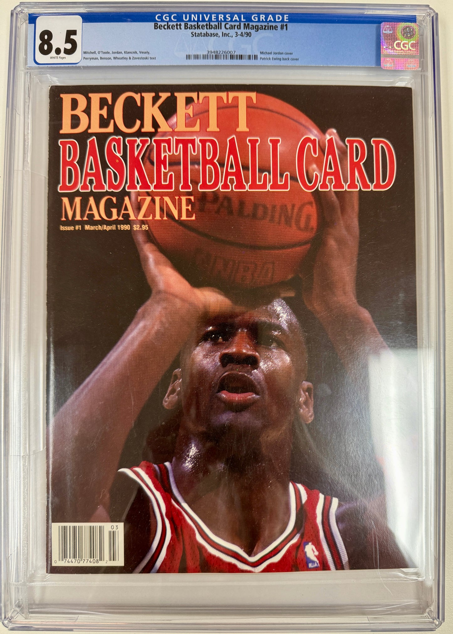 Beckett Basketball Card Magazine #1 Newsstand CGC 8.5 Michael Jordan Cover