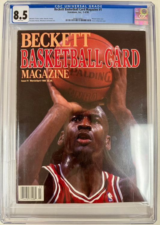 Beckett Basketball Card Magazine #1 Newsstand CGC 8.5 Michael Jordan Cover