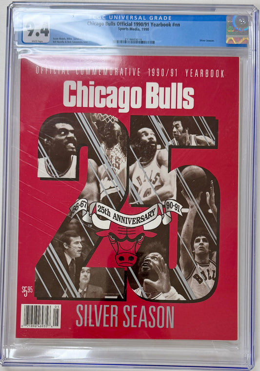 Chicago Bulls Official 1990-91 Yearbook CGC 9.4