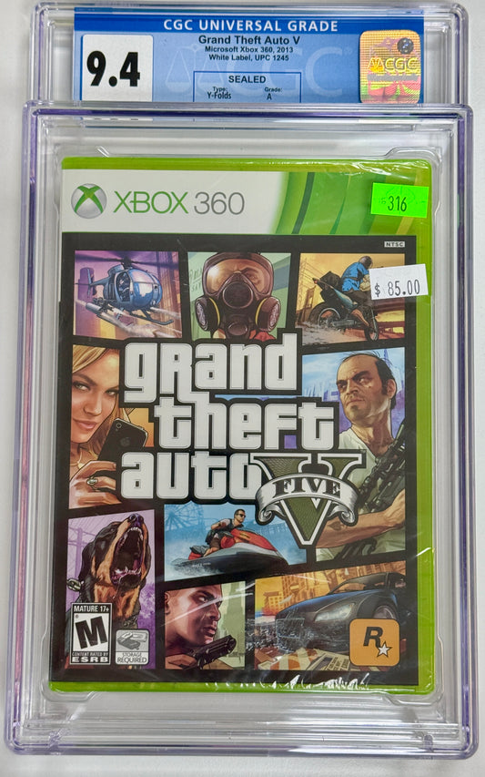 XBox 360 Grand Theft Auto V CGC 9.4 Sealed A Seal
