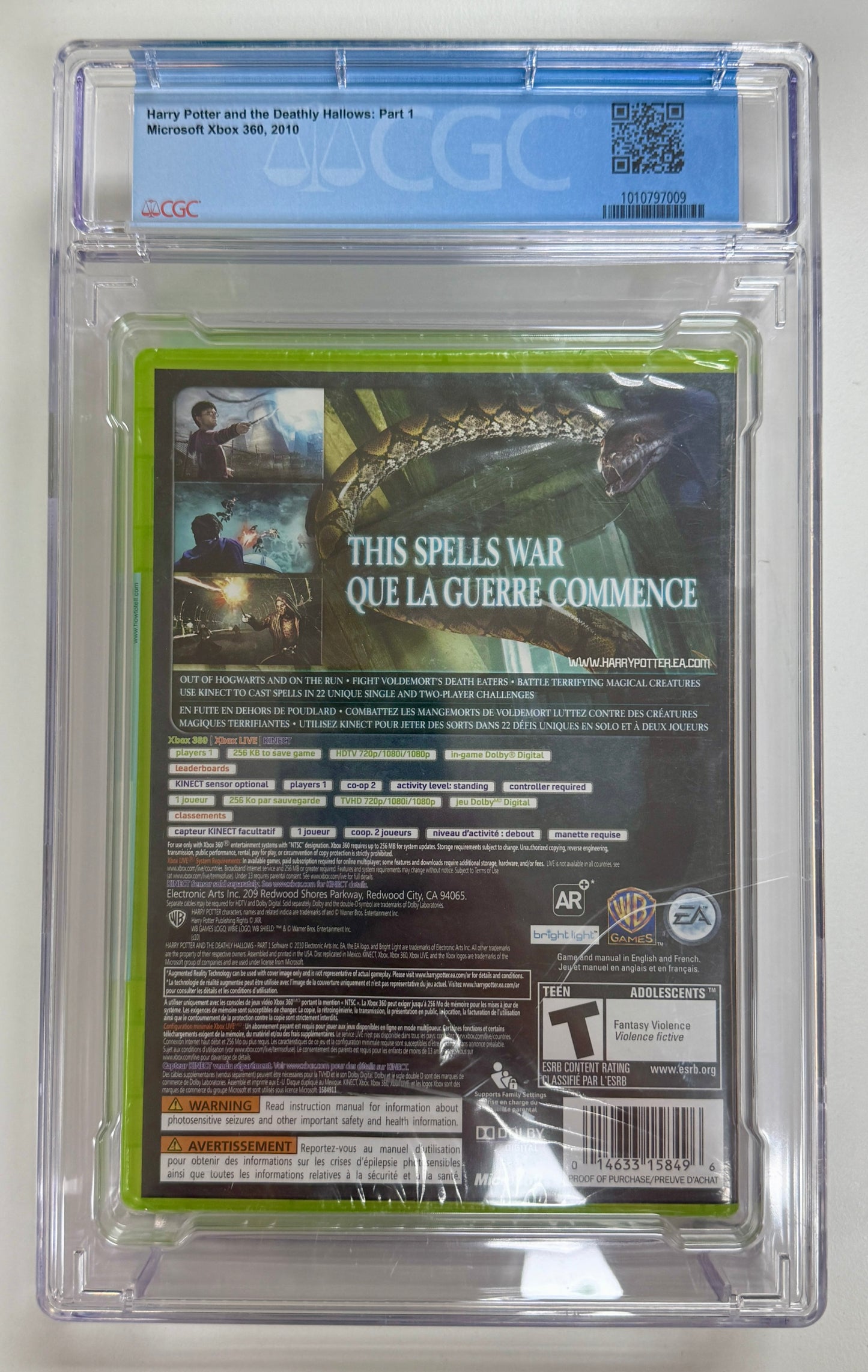XBox 360 Harry Potter & the Deathly Hollows: Part 1 CGC 9.4 Sealed A+ Seal