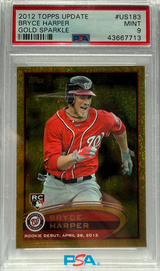 2012 Topps Update #US183 Bryce Harper Gold Sparkle RC PSA 9