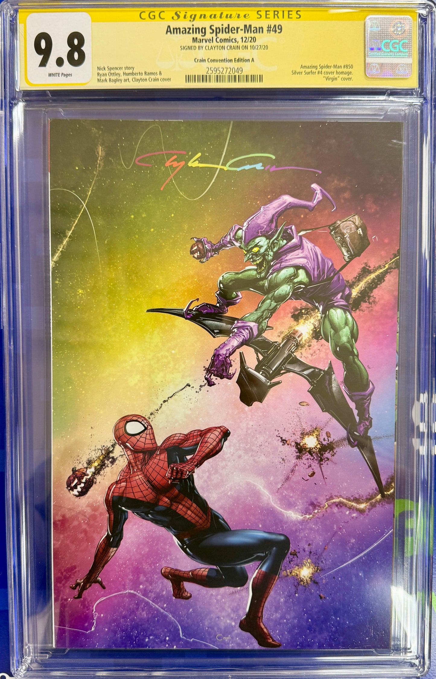 Amazing Spider-Man #49 Marvel Comics 12/20 CGC 9.8 Clayton Crain Auto