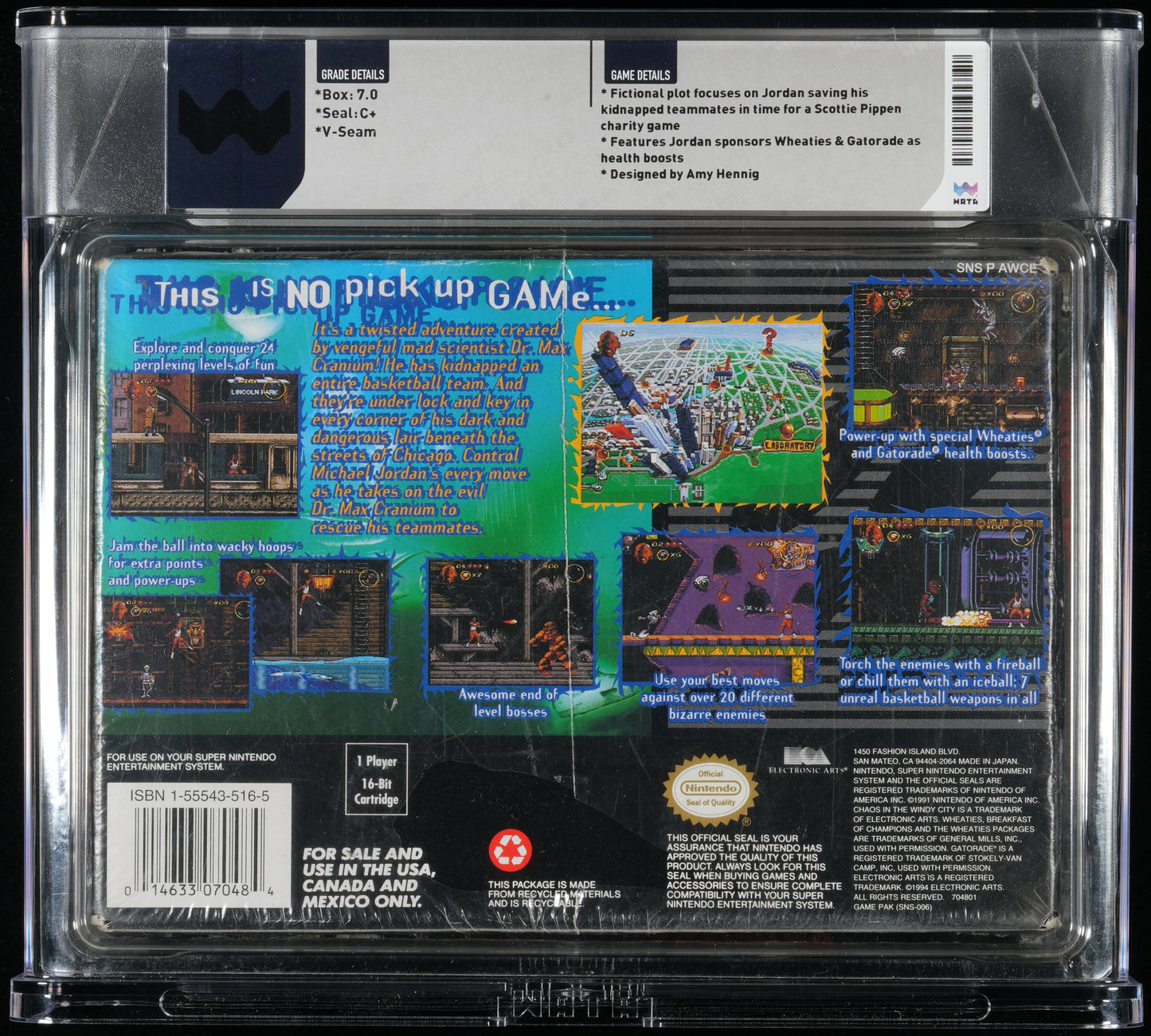 SNES (Super Nintendo) Michael Jordan: Chaos in the Windy City WATA 7.0 Sealed C+