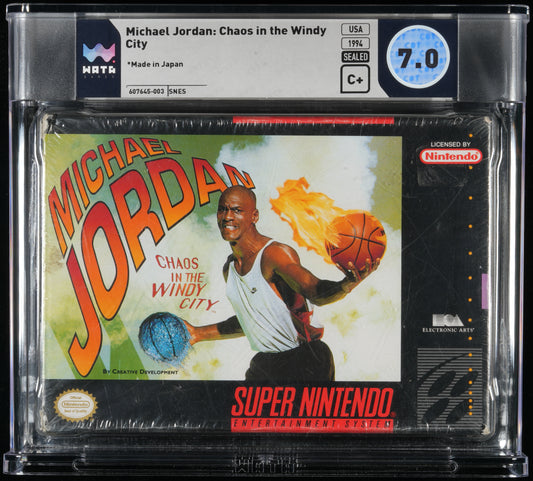 SNES (Super Nintendo) Michael Jordan: Chaos in the Windy City WATA 7.0 Sealed C+