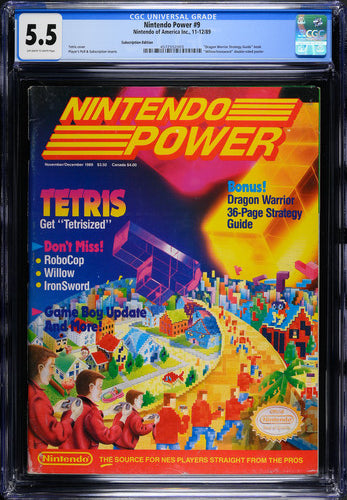 Nintendo Power #9 11-12/89 Nintendo of America Inc. CGC 5.5 Tetris Cover