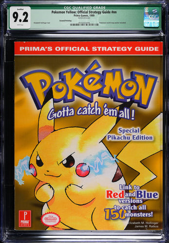 Pokemon Yellow: Official Strategy Guide 1999 Prima Games 2nd Printing CGC 9.2 (Poster Detached)
