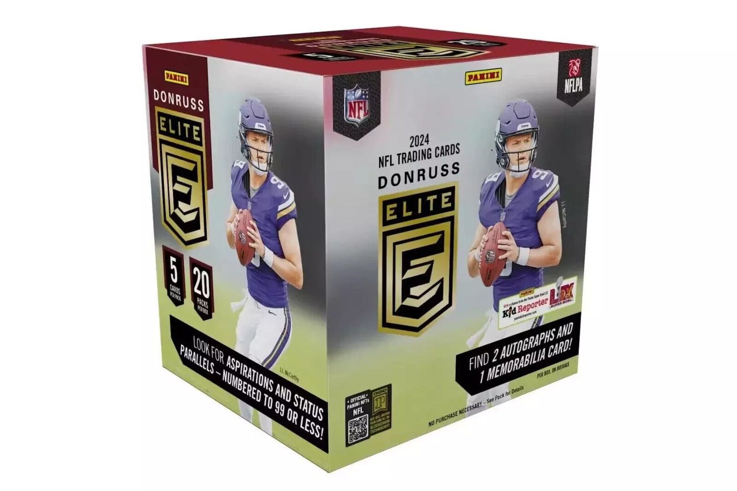 2024 Panini Donruss Elite Football Hobby Box - 2 Autos and 1 Memorabilia Card Per Box