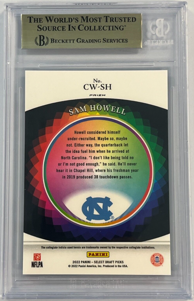 2022 PANINI SELECT DRAFT PICKS COLOR WHEEL SAM HOWELL BGS 9.5 RC SSP