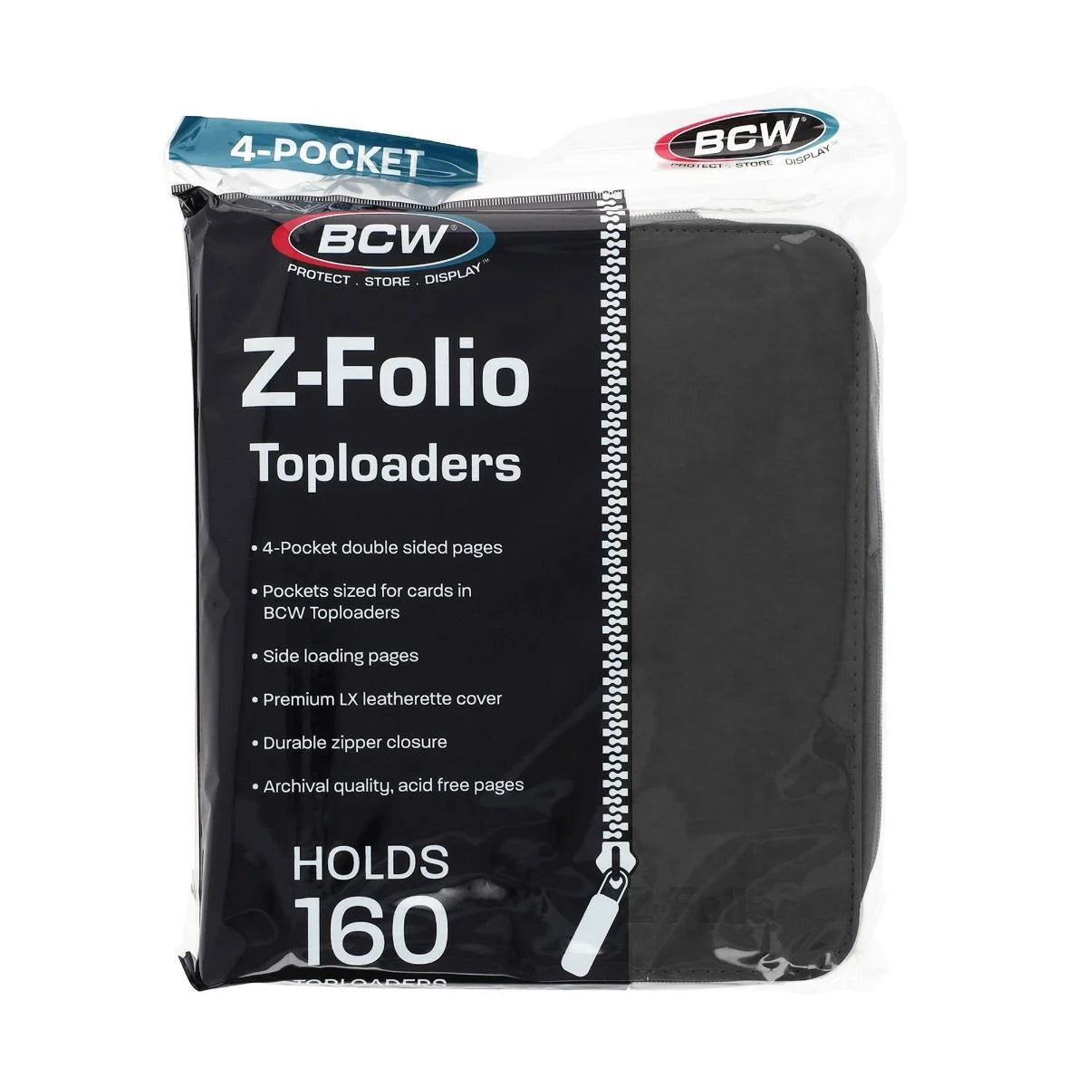 BCW Supplies: Z-Folio For Top Loaders 4-Pocket Lx - Black
