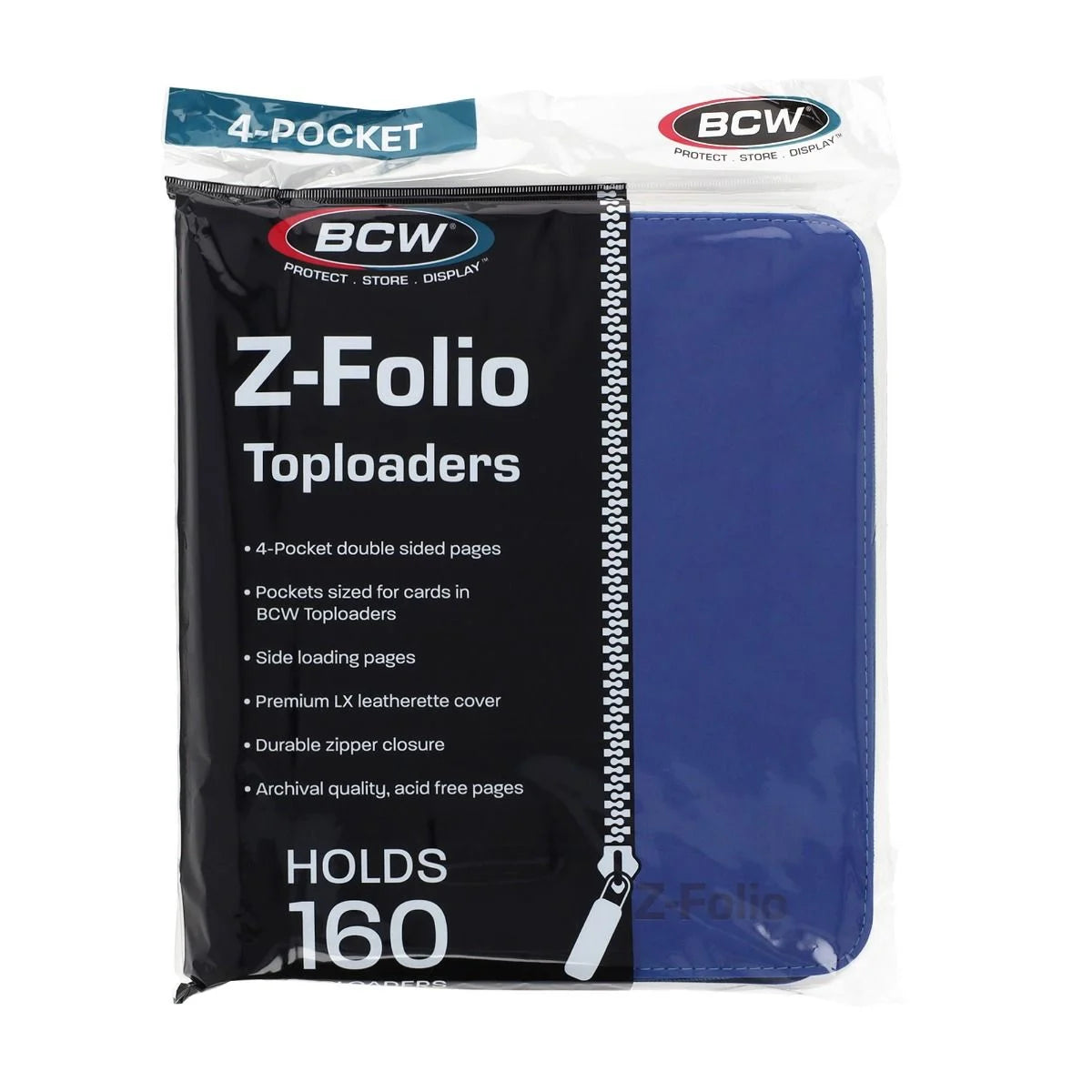 BCW Supplies: Z-Folio For Top Loaders 4-Pocket Lx - Blue